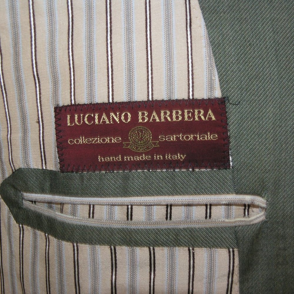 Luciano Barbera Collezioni x Caraceni Green Gabardine Three Roll Two Blazer 44 - Picture 10 of 10